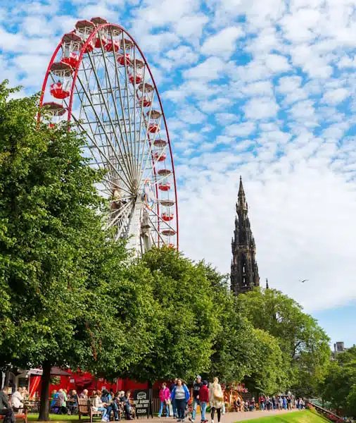 Princes Street Gardens in Edinburgh